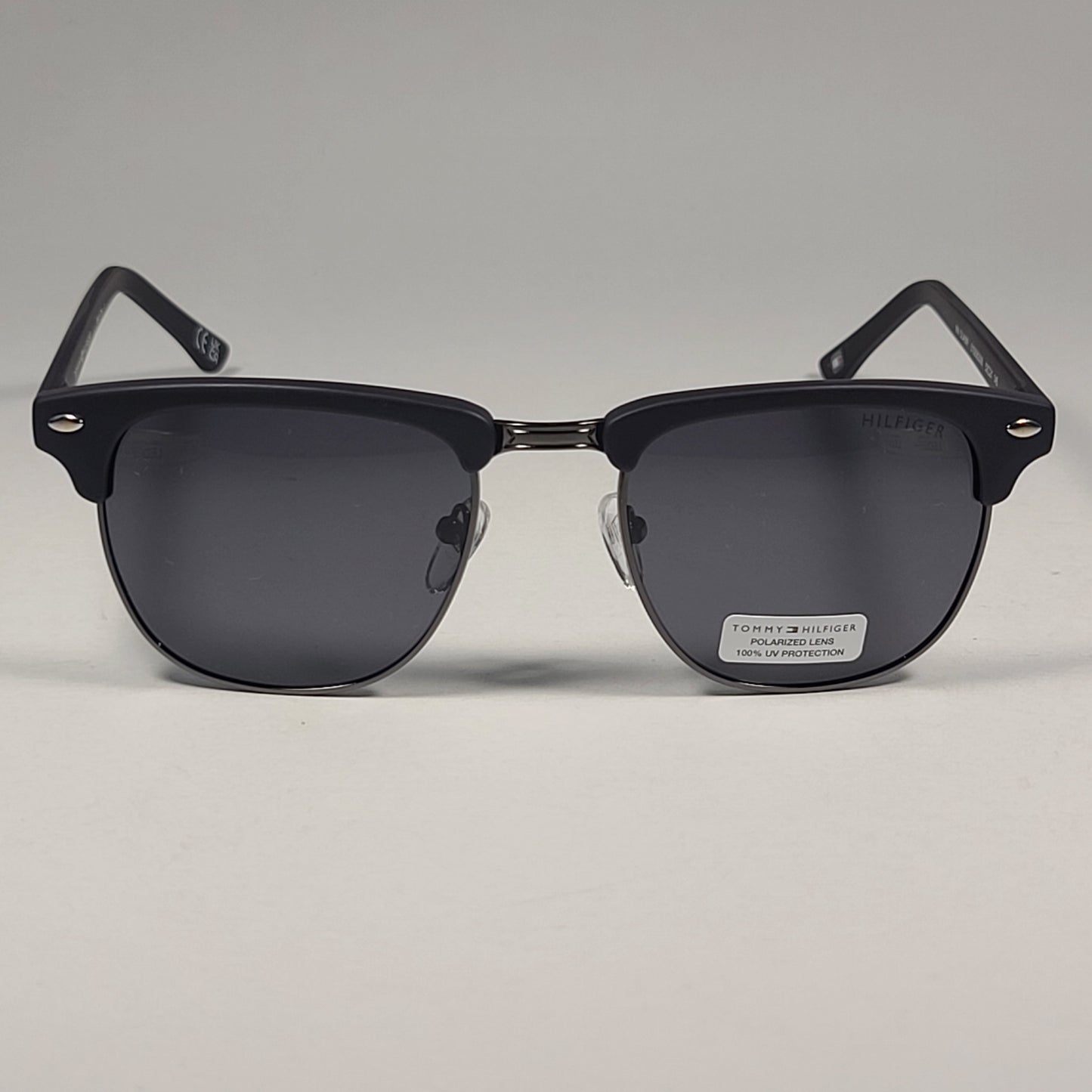Tommy Hilfiger ’Buckley’ Polarized MM OU468P Square Club Sunglasses Matte Black - Sunglasses