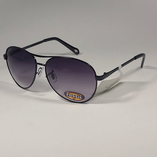 Fossil FW51 Pilot Sunglasses Black Frame & Smoke Gray Gradient Lens - Sunglasses