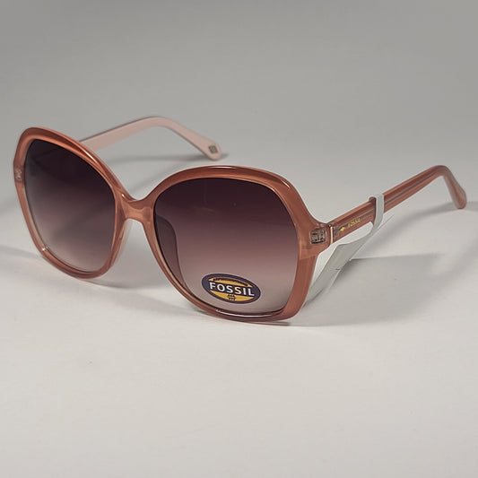 Fossil Oversized Large Butterfly Sunglasses FW155 Nude & Brown Gradient Lens - Sunglasses