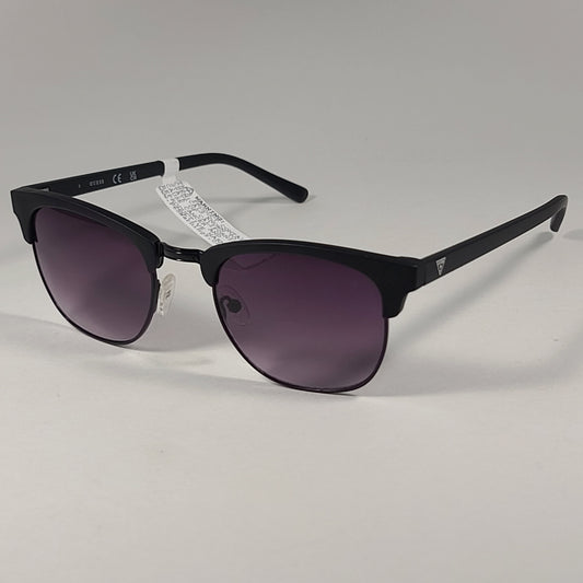 Guess Square Club Sunglasses Matte Black Frame Smoke Gradient Lens GF0170 02B - Sunglasses