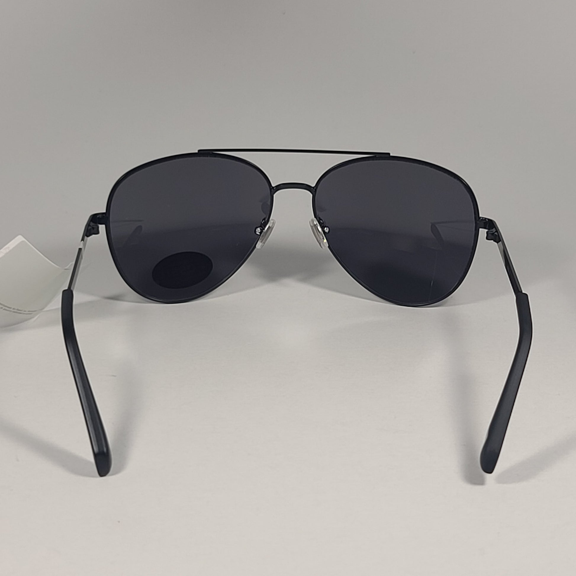 Fossil FM151 Aviator Pilot Style Sunglasses Matte Black Frame Gray Lens 61mm