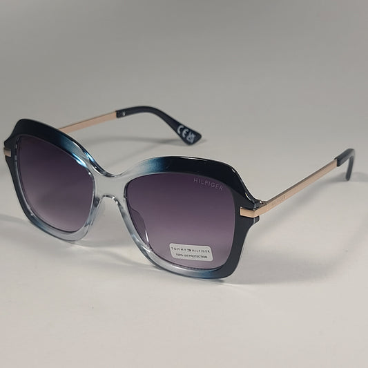 Tommy Hilfiger WP OL599 Oversized Sunglasses Blue Crystal Gold & Smoke Gradient