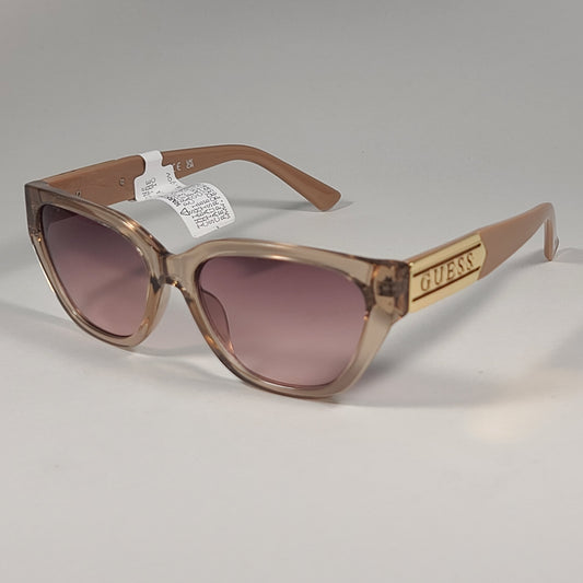 Guess GO0004 52F Cat Eye Sunglasses Nude And Crystal Frame Brown Gradient Lens