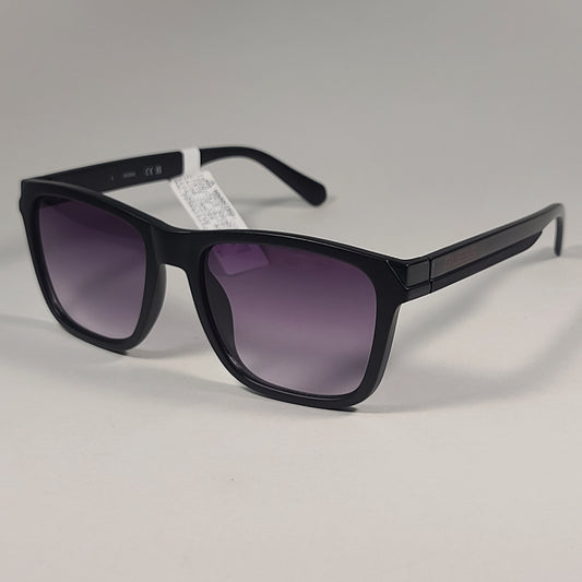 Guess GF0254 02B Rectangular Sunglasses Matte Black Frame Smoke Gradient Lens