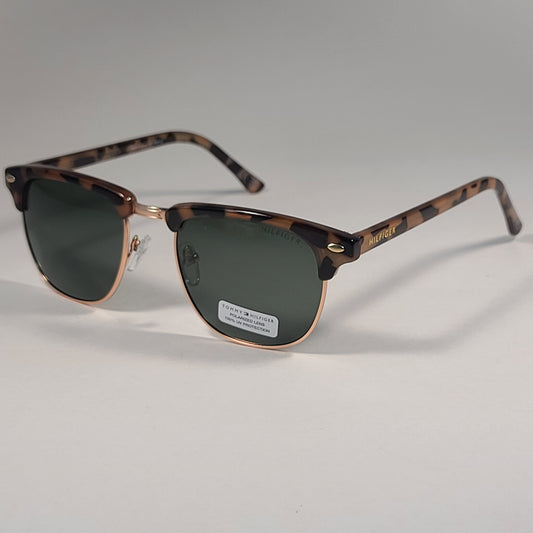 Tommy Hilfiger ’Buckley’ Polarized MM OU468P  Square Club Sunglasses Tortoise Frame Green Lens