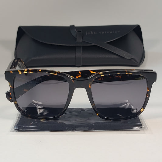 John Varvatos Men’s Polarized Rectangle Skull Sunglasses SJV554 Tortoise & Gray 56mm