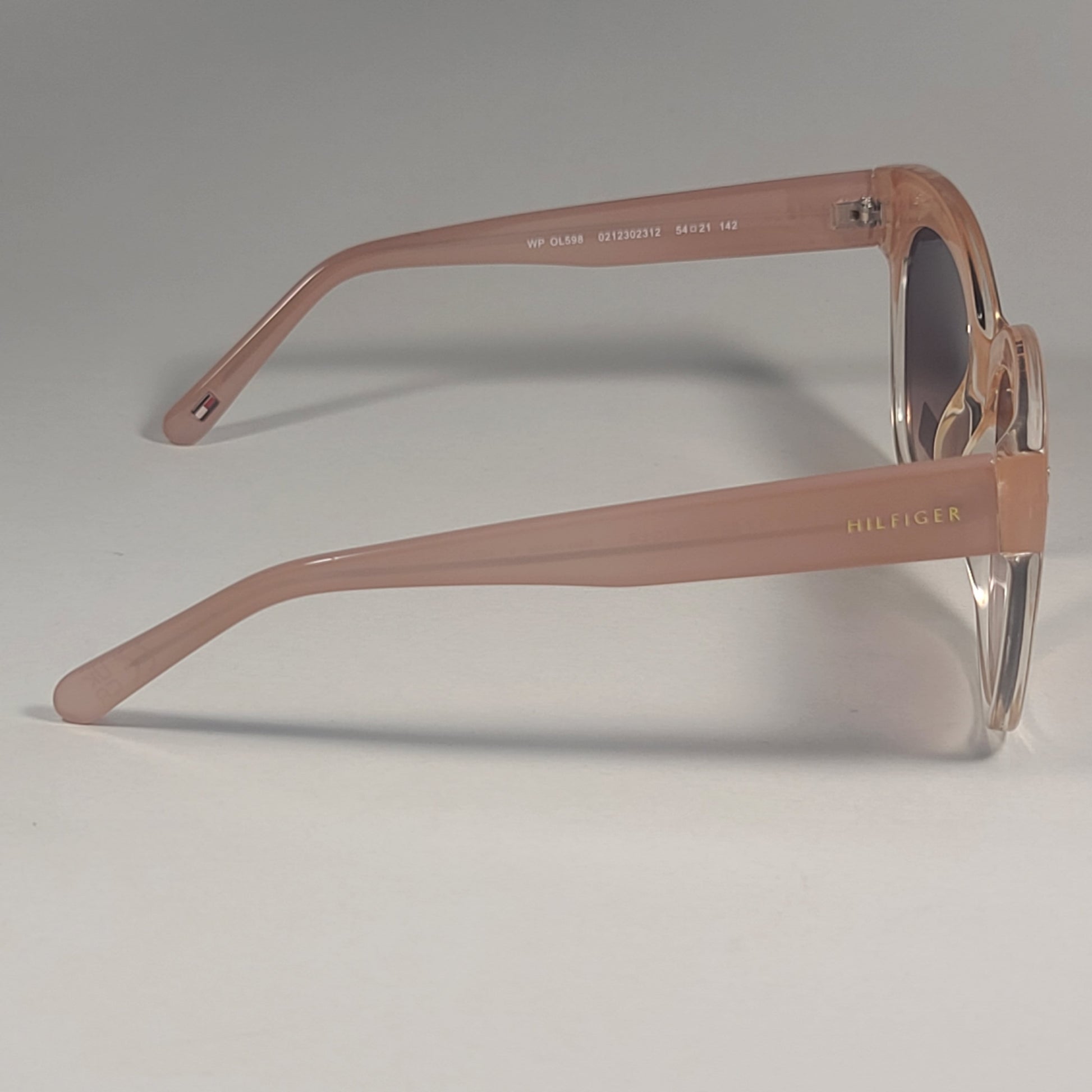 Tommy Hilfiger WP OL598 Oversized Sunglasses Nude Crystal Frame Brown Gradient Lens 54mm - Sunglasses