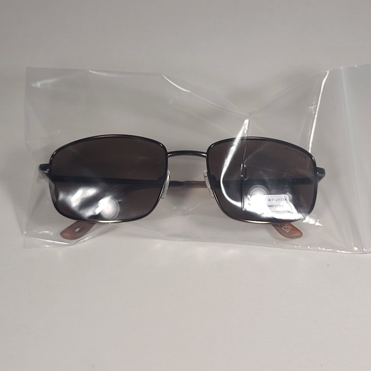 Tommy Hilfiger MM OM630 Rectangle Sunglasses Bronze Frame Brown Lens 57mm - Sunglasses