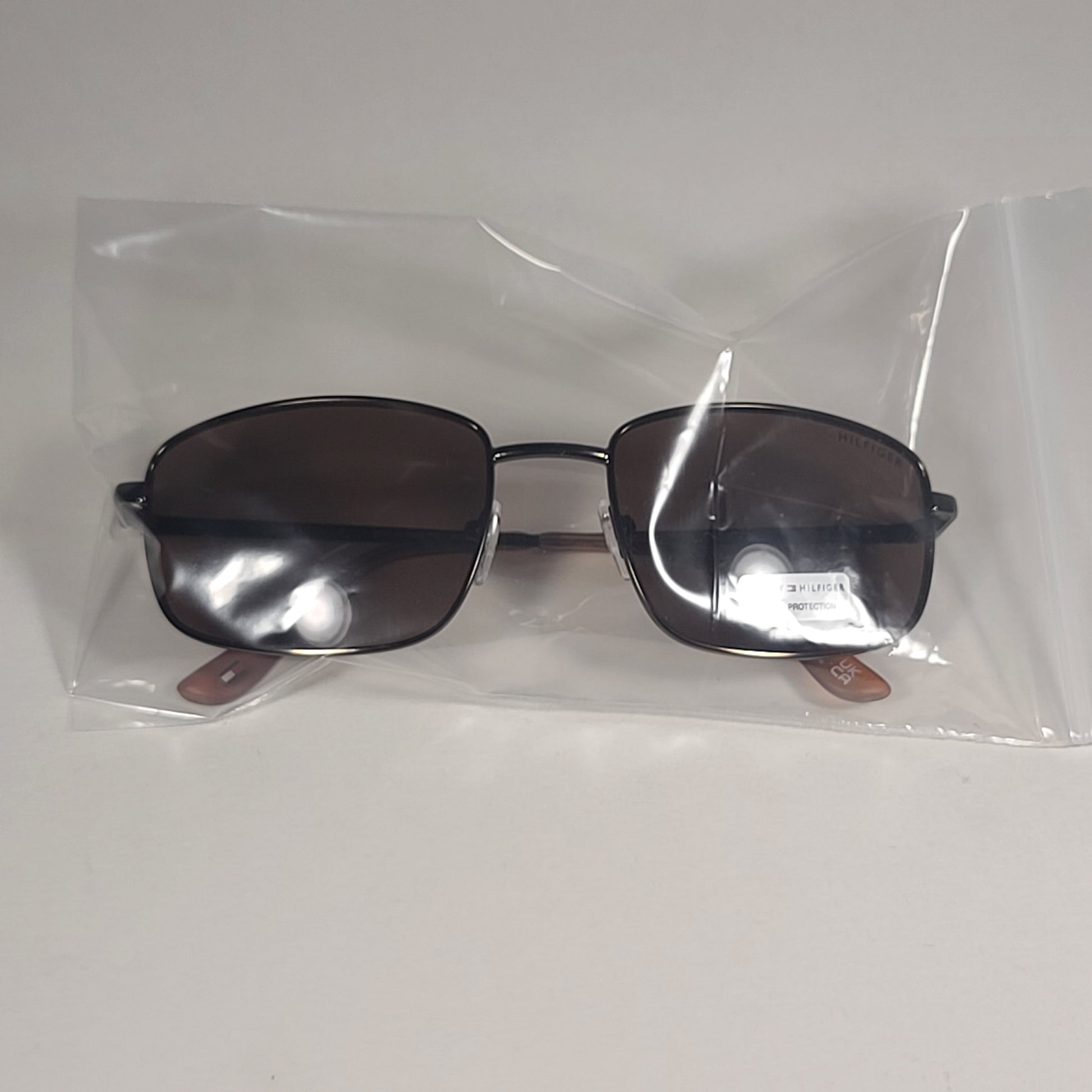 Tommy Hilfiger MM OM630 Rectangle Sunglasses Bronze Frame Brown Lens 57mm - Sunglasses