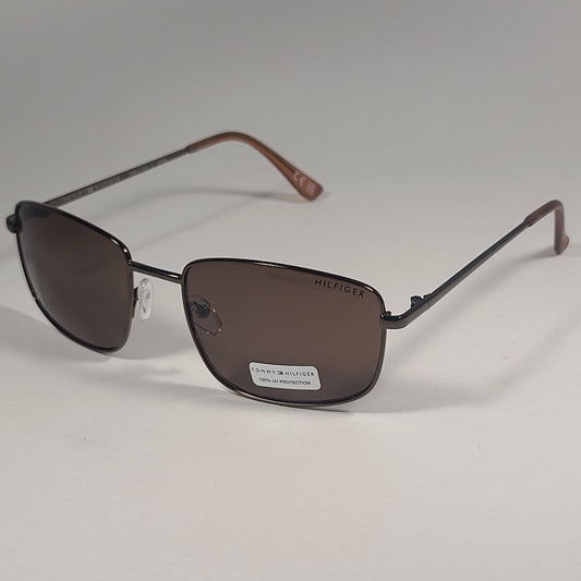 Tommy Hilfiger MM OM630 Rectangle Sunglasses Bronze Frame Brown Lens 57mm - Sunglasses