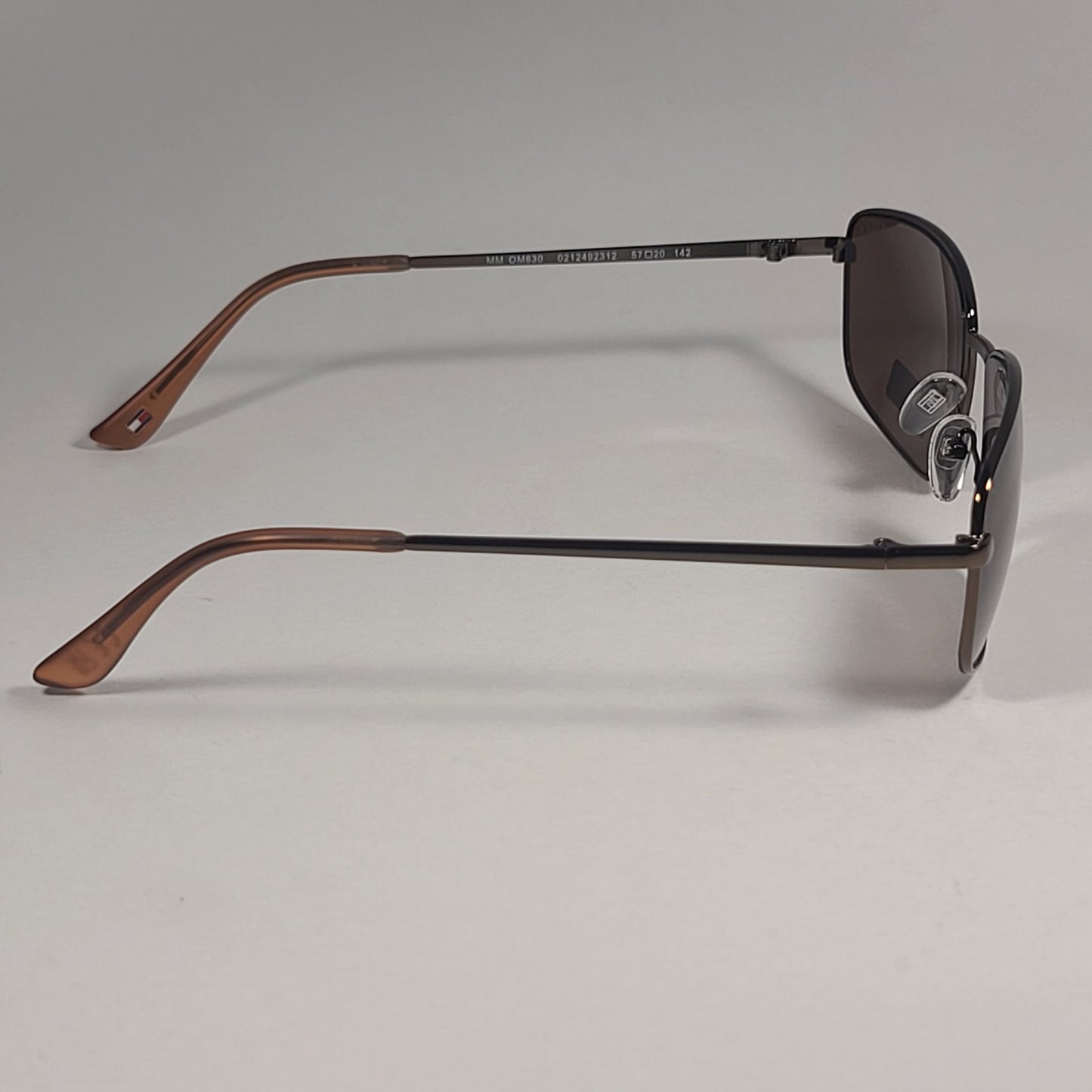 Tommy Hilfiger MM OM630 Rectangle Sunglasses Bronze Frame Brown Lens 57mm - Sunglasses
