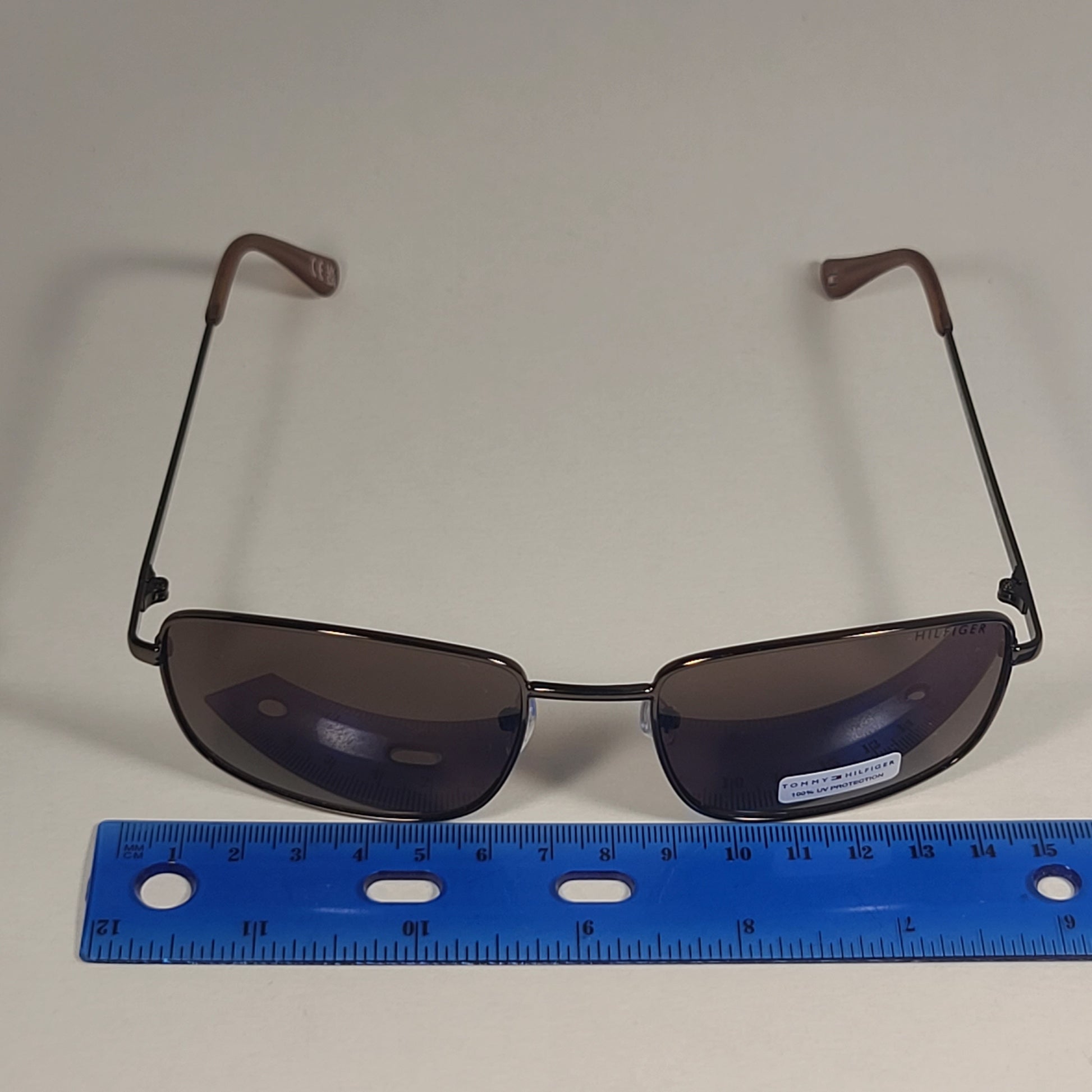 Tommy Hilfiger MM OM630 Rectangle Sunglasses Bronze Frame Brown Lens 57mm - Sunglasses