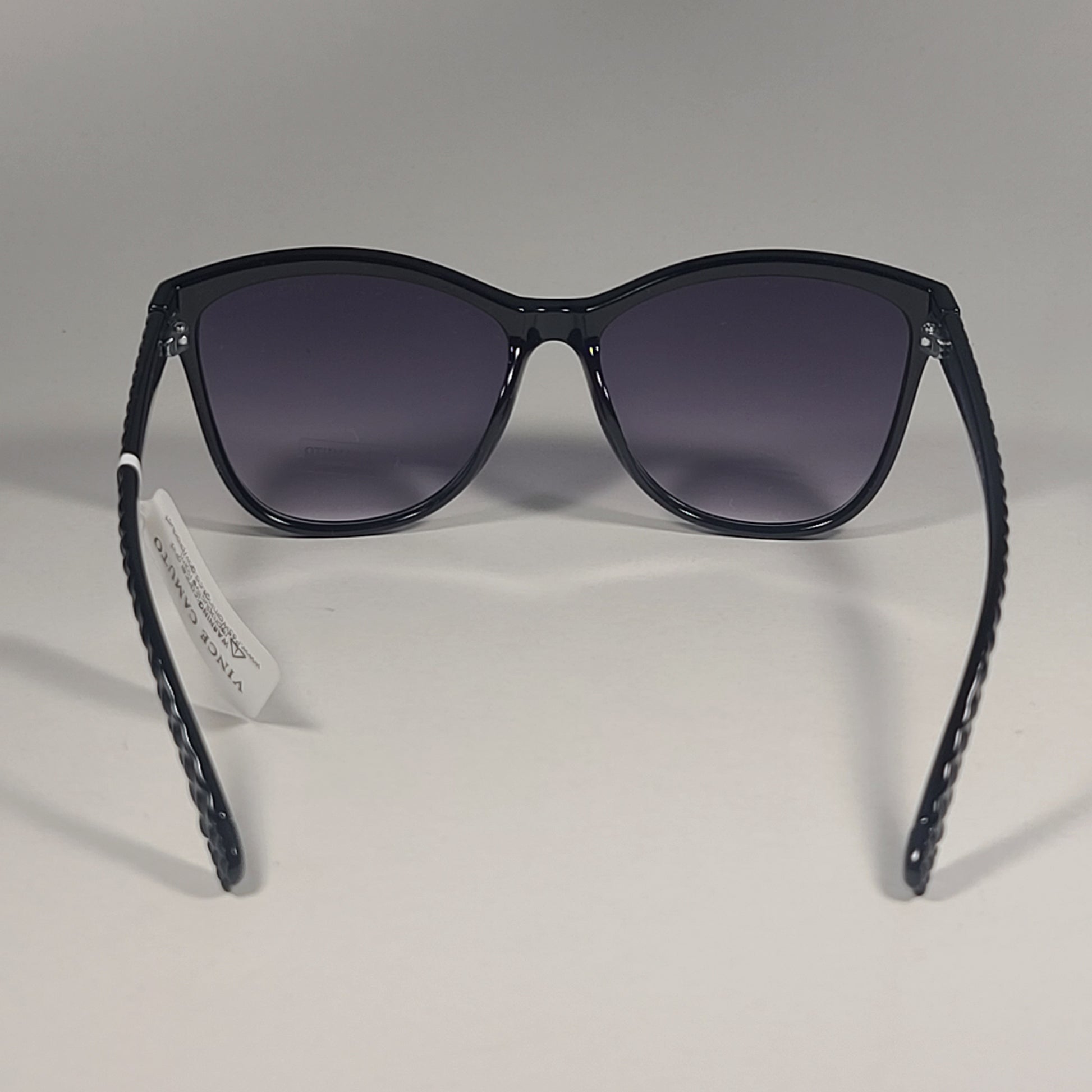 Vince Camuto VC1063 OX Cat Eye Sunglasses Shiny Black Frame Smoke Gradient Lens - Sunglasses