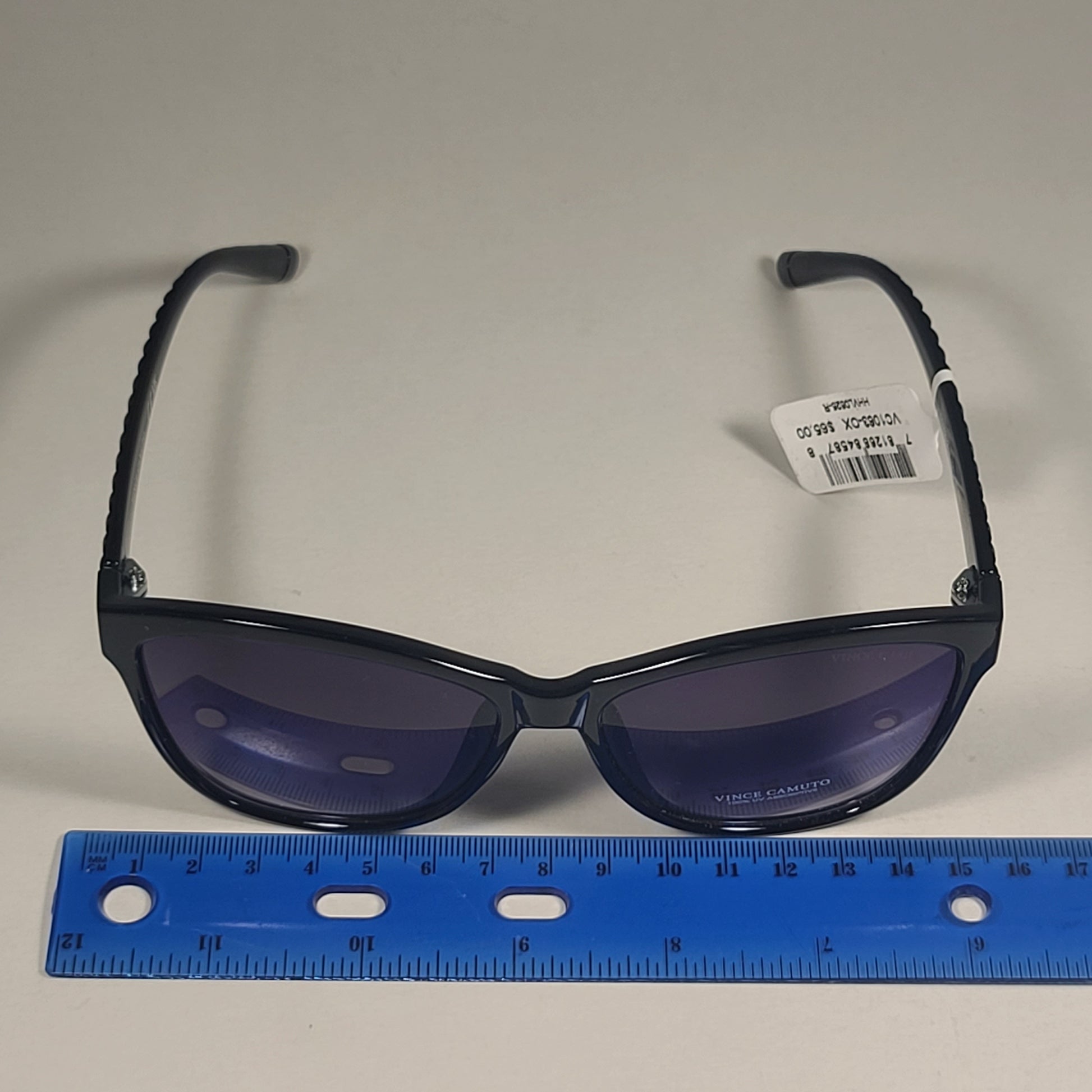 Vince Camuto VC1063 OX Cat Eye Sunglasses Shiny Black Frame Smoke Gradient Lens - Sunglasses
