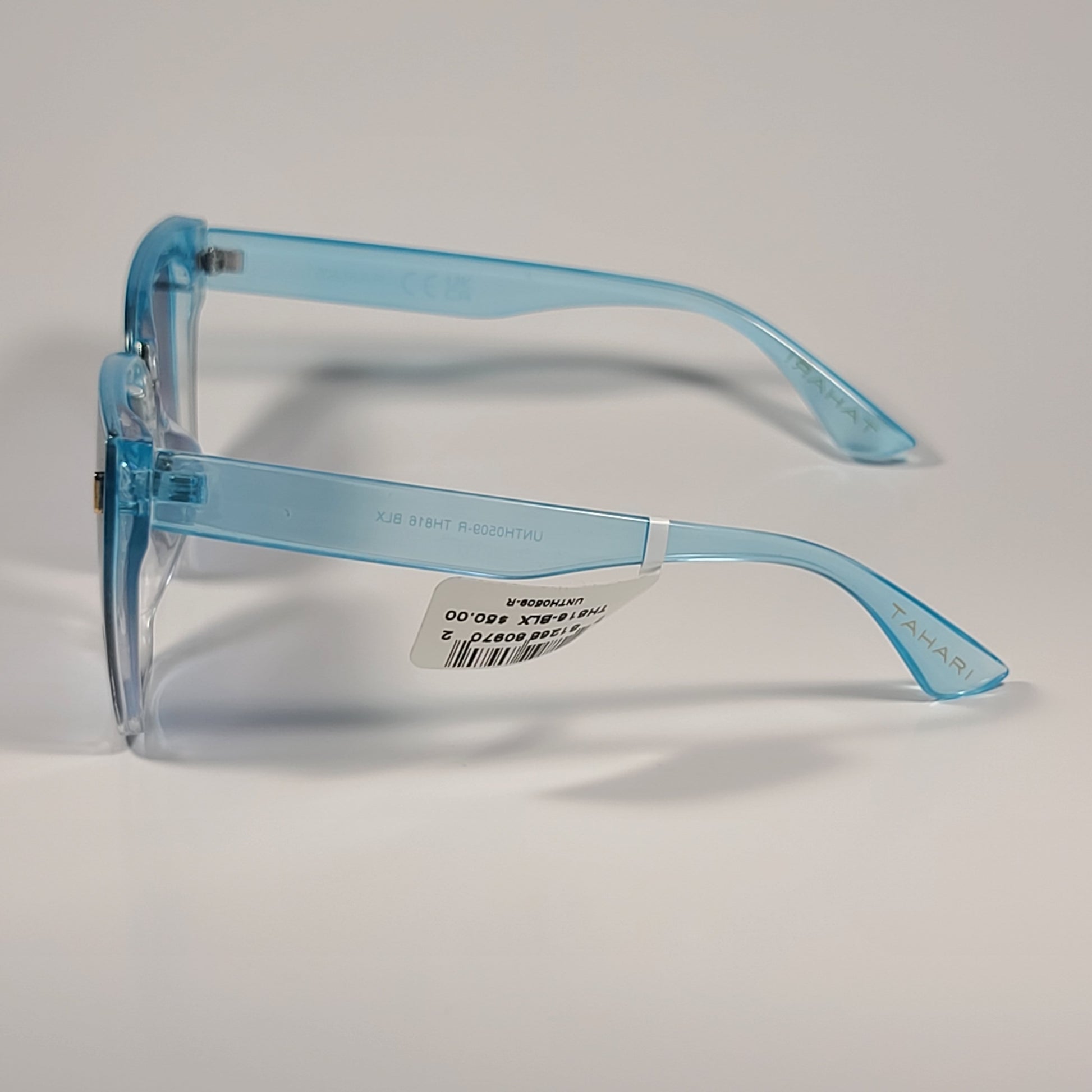 Tahari Cat Eye Shield Sunglasses Blue Crystal Frame Blue Gradient TH816 BLX - Sunglasses