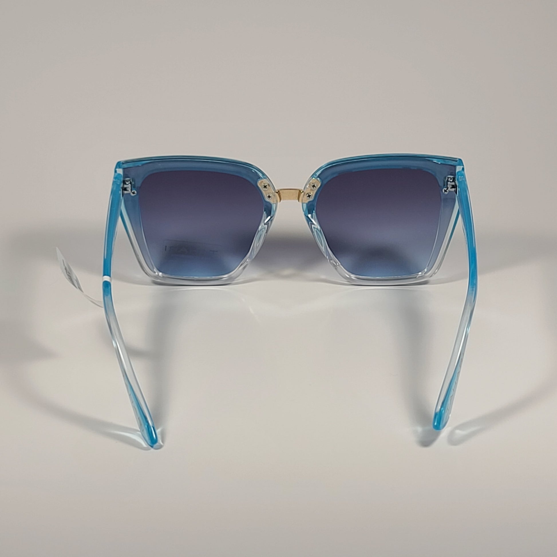 Tahari Cat Eye Shield Sunglasses Blue Crystal Frame Blue Gradient TH816 BLX - Sunglasses