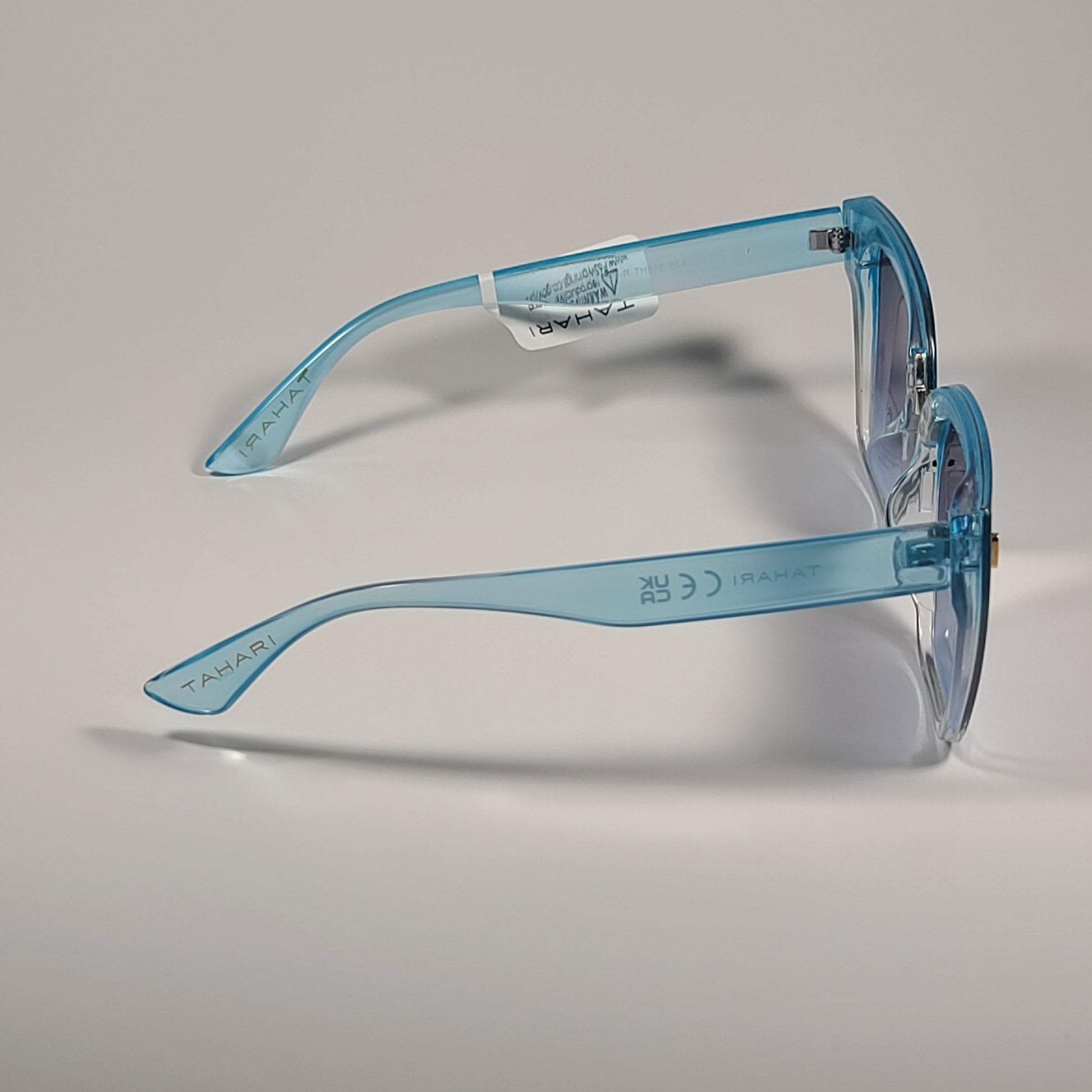 Tahari Cat Eye Shield Sunglasses Blue Crystal Frame Blue Gradient TH816 BLX - Sunglasses