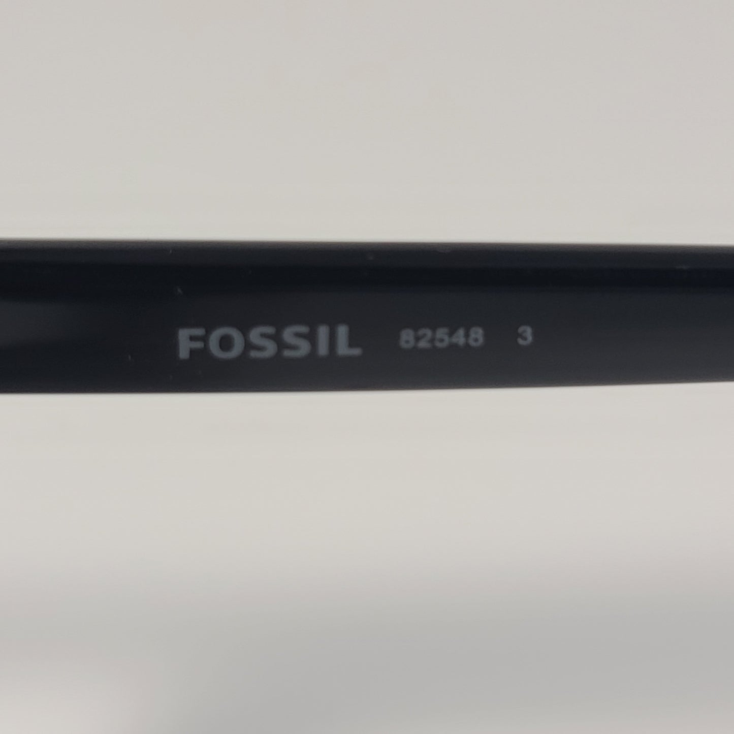 Fossil Round Brow Bar FW210 Sunglasses Shiny Black Frame Solid Gray Lens 51mm