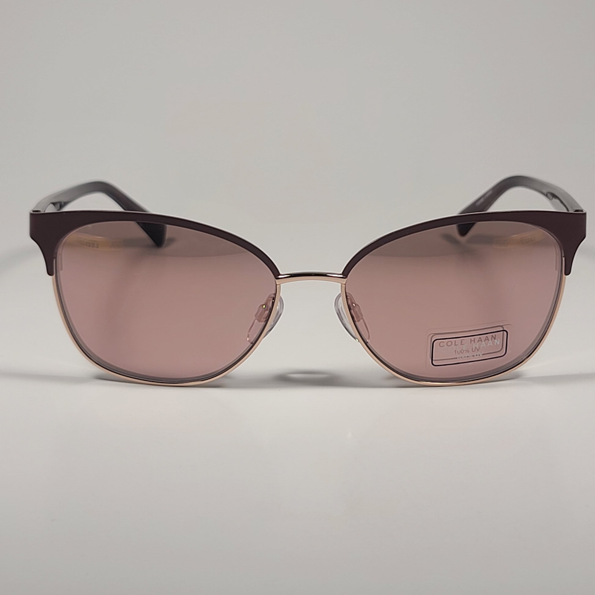 Cole Haan CH7044 260 Cat Eye Sunglasses Blush Rose Gold Mirror Lens 57mm - Sunglasses