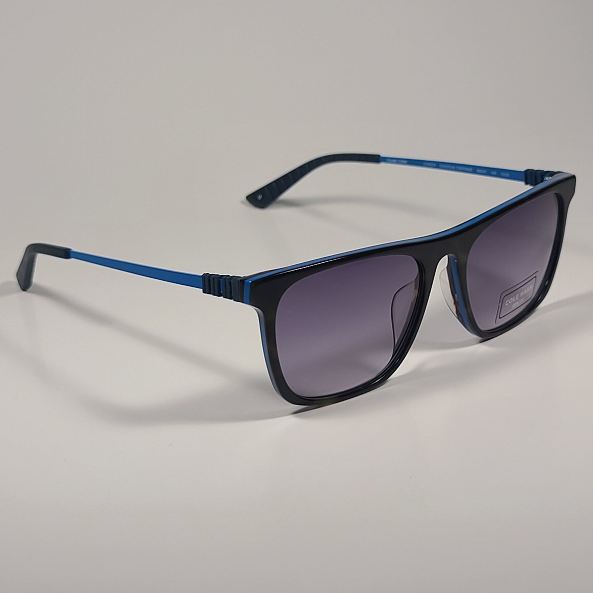 Cole Haan Grand.ØS CH6074 316 Men’s Rectangle Sunglasses Teal Tortoise Smoke Gradient Lens - Sunglasses
