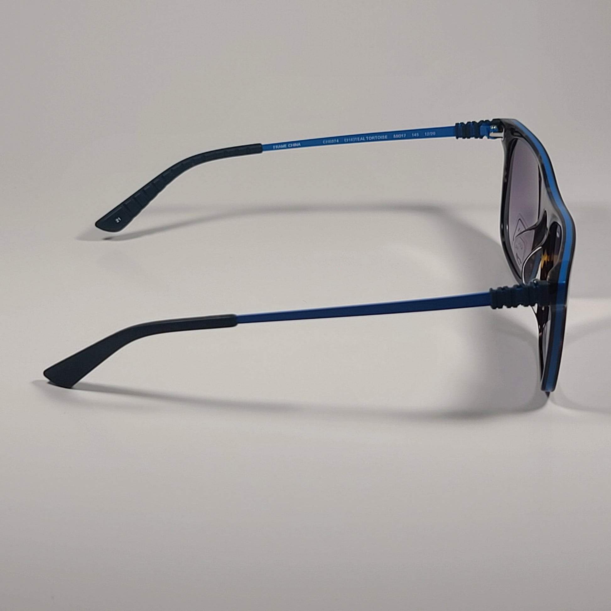 Cole Haan Grand.ØS CH6074 316 Men’s Rectangle Sunglasses Teal Tortoise Smoke Gradient Lens - Sunglasses