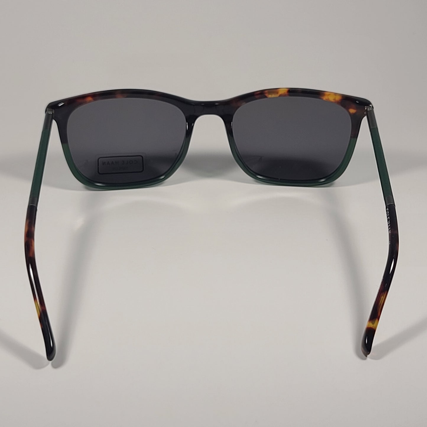 Cole Haan CH6068 320 Square Sunglasses Green Tortoise Fade Green Gray Lens 55mm
