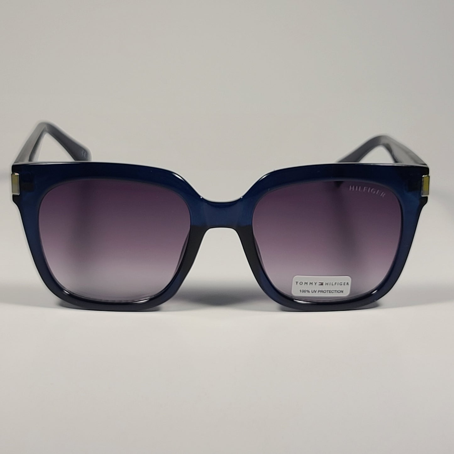 Tommy Hilfiger WP OL593 Cat Eye Sunglasses Blue Frame Smoke Gradient Lens 52mm - Sunglasses