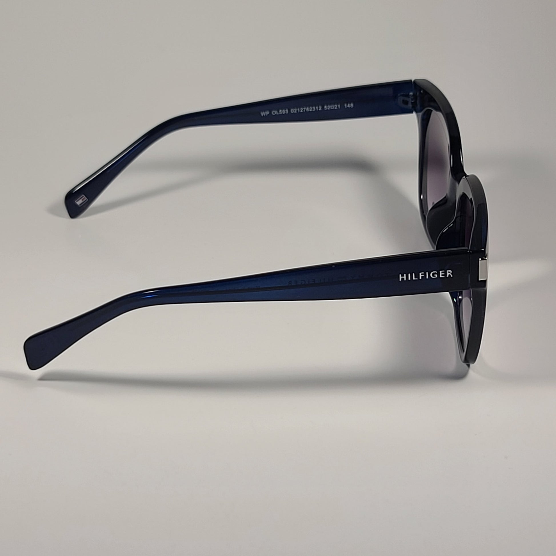 Tommy Hilfiger WP OL593 Cat Eye Sunglasses Blue Frame Smoke Gradient Lens 52mm - Sunglasses