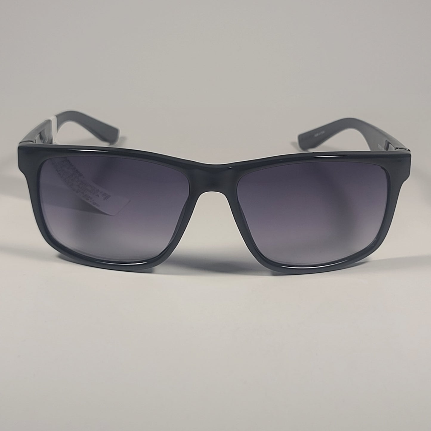 Timberland Men’s TB7256 01B Rectangular Sunglasses Shiny Black Gray Gradient Lens 59mm - Sunglasses