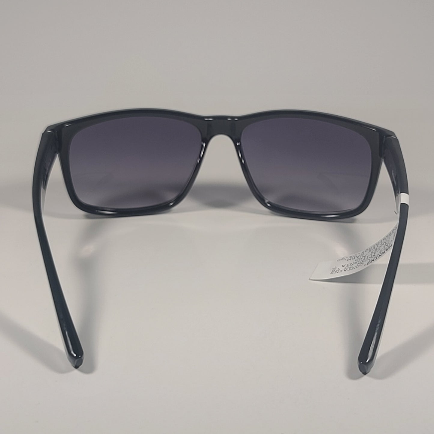 Timberland Men’s TB7256 01B Rectangular Sunglasses Shiny Black Gray Gradient Lens 59mm - Sunglasses