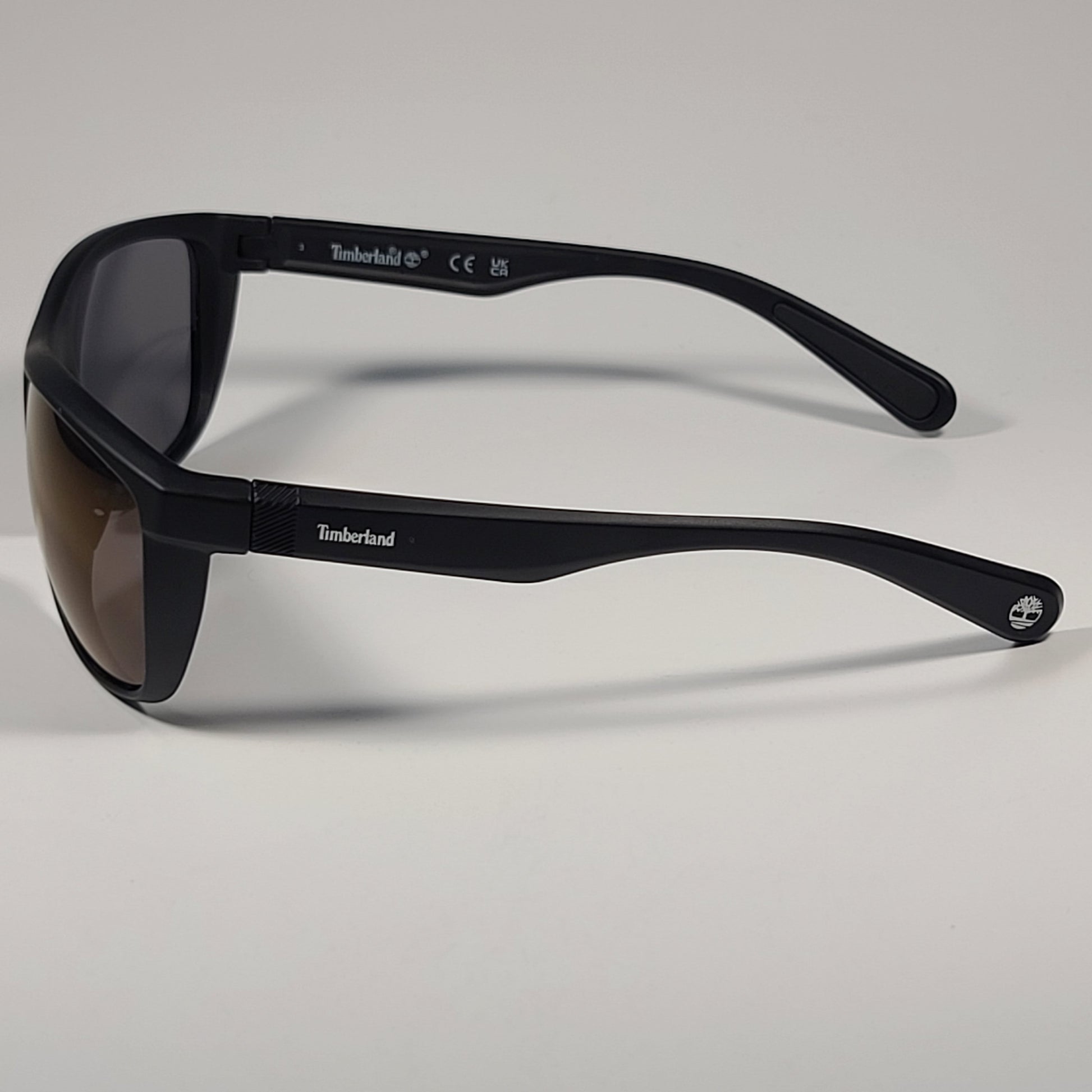 Timberland Rectangle Sunglasses Matte Black Ultraviolet Semi Flash Lens TB7179 02X - Sunglasses
