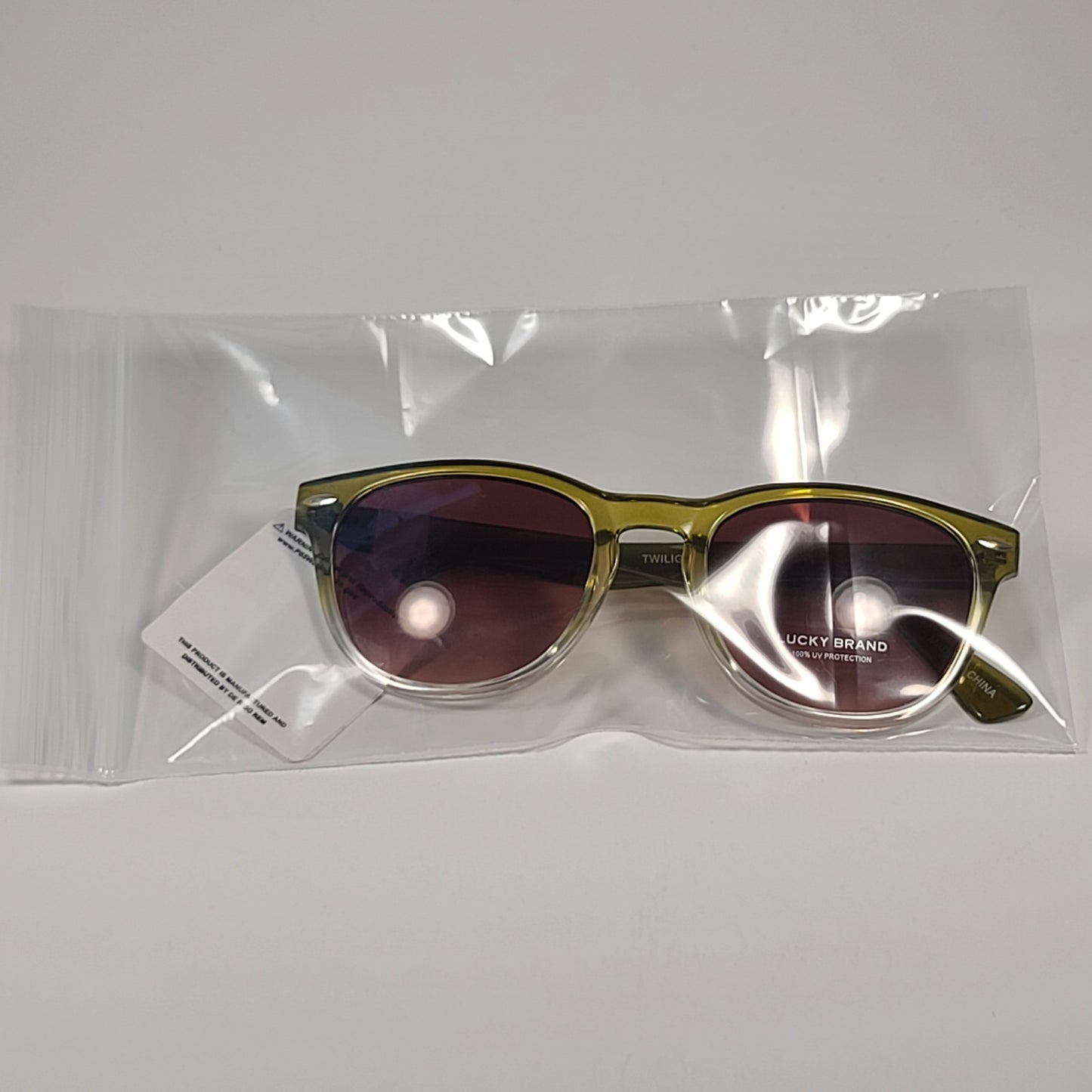 Lucky Brand Twilight Square Sunglasses Olive Gradient Frame Brown Lens 52mm - Sunglasses