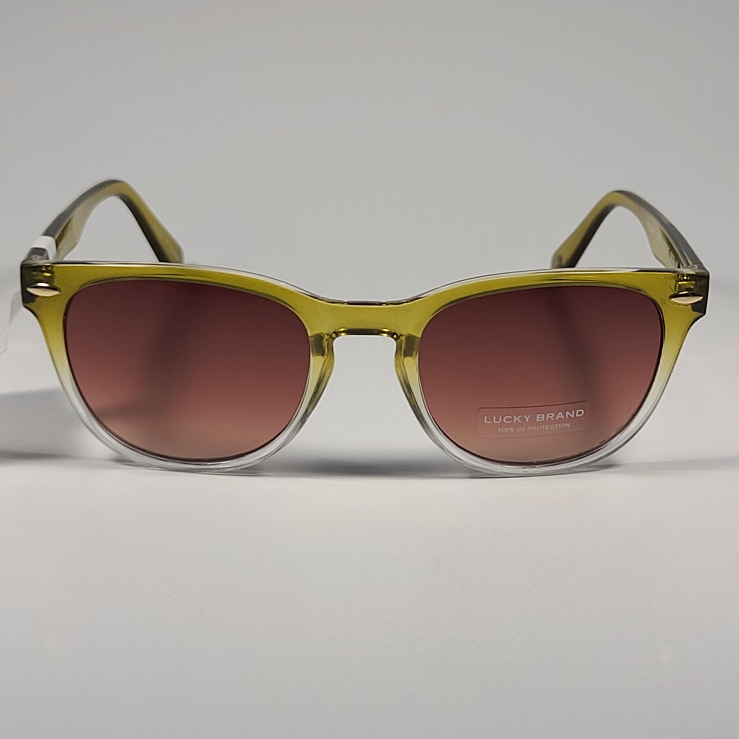 Lucky Brand Twilight Square Sunglasses Olive Gradient Frame Brown Lens 52mm - Sunglasses