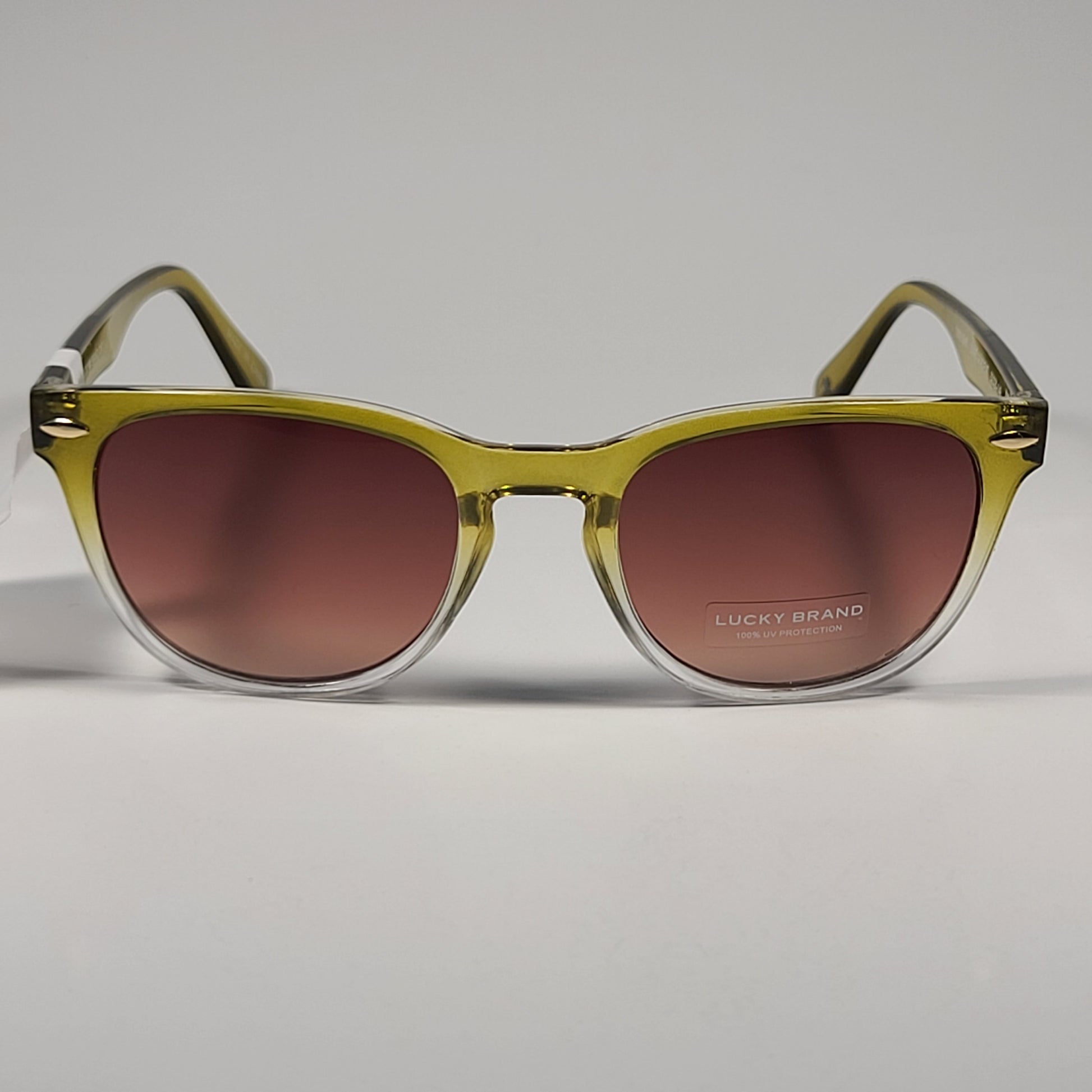 Lucky Brand Twilight Square Sunglasses Olive Gradient Frame Brown Lens 52mm - Sunglasses