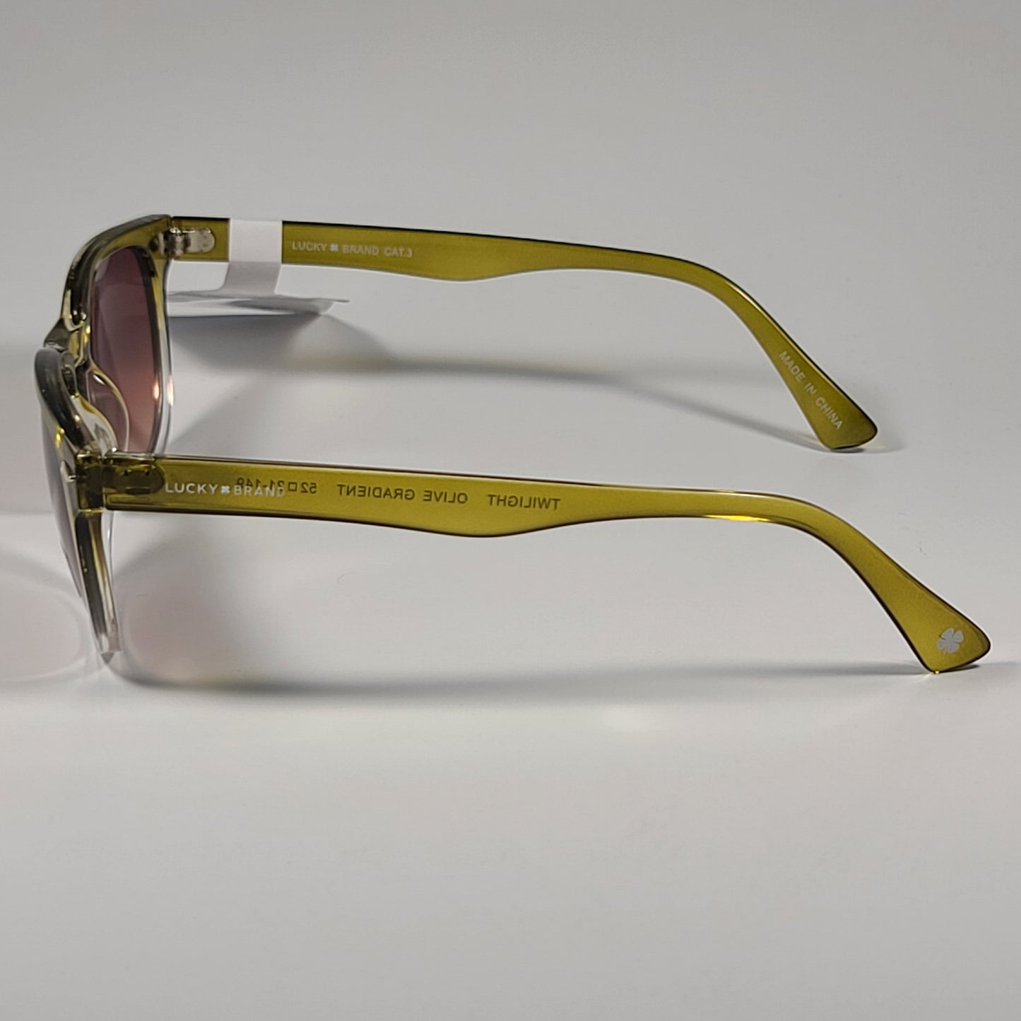 Lucky Brand Twilight Square Sunglasses Olive Gradient Frame Brown Lens 52mm - Sunglasses