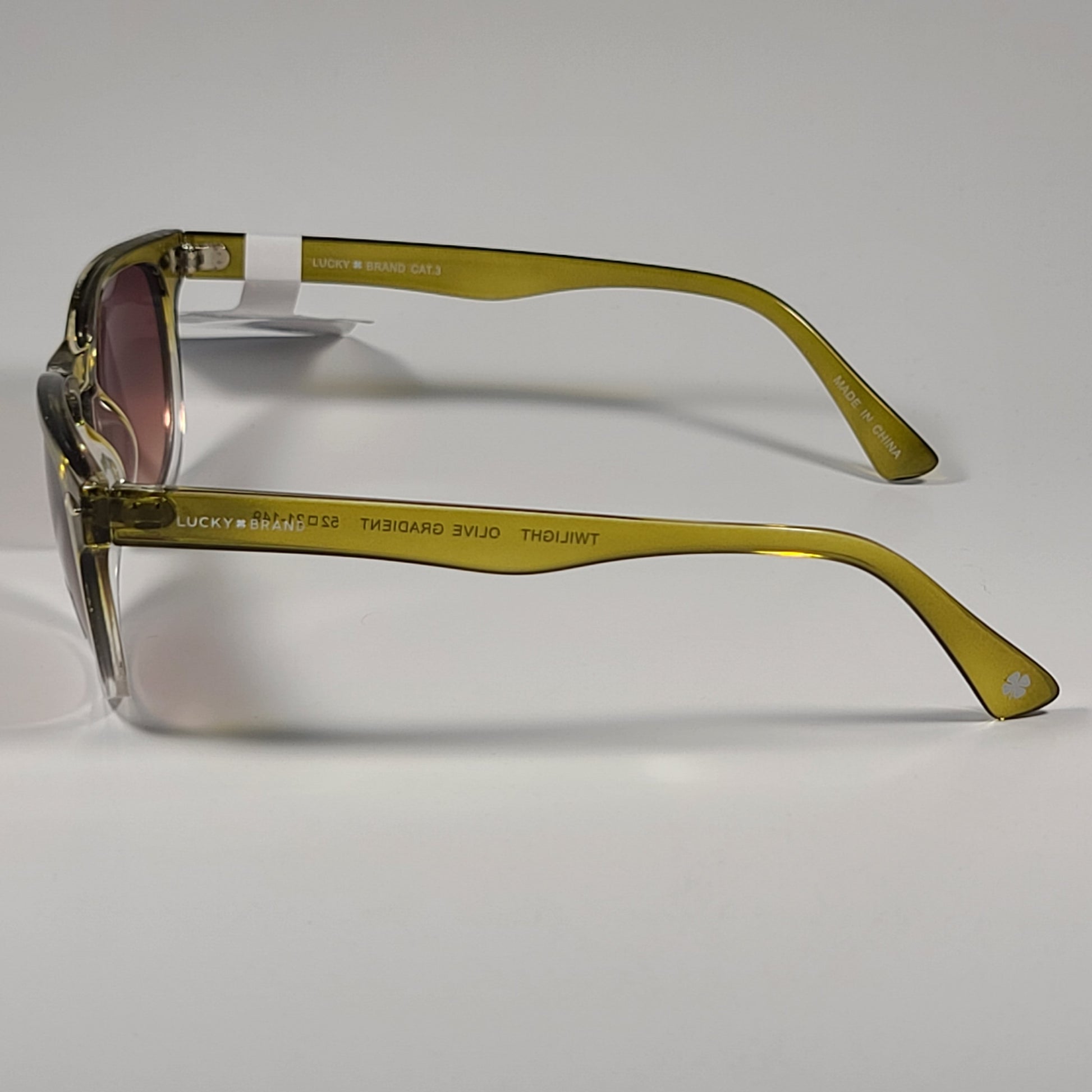Lucky Brand Twilight Square Sunglasses Olive Gradient Frame Brown Lens 52mm - Sunglasses