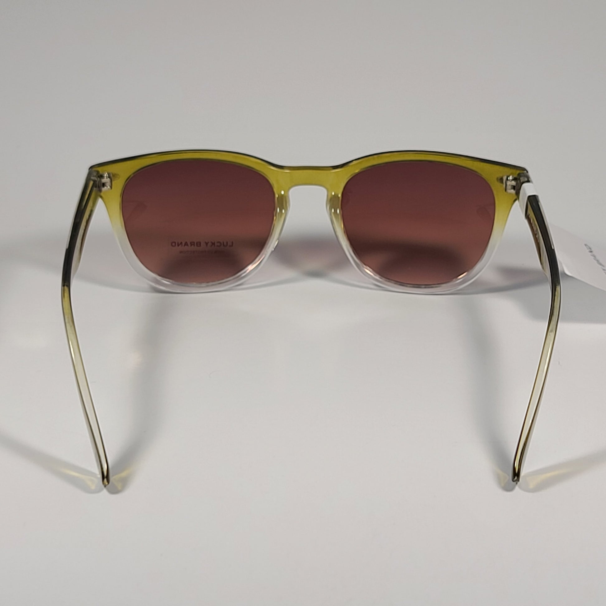 Lucky Brand Twilight Square Sunglasses Olive Gradient Frame Brown Lens 52mm - Sunglasses