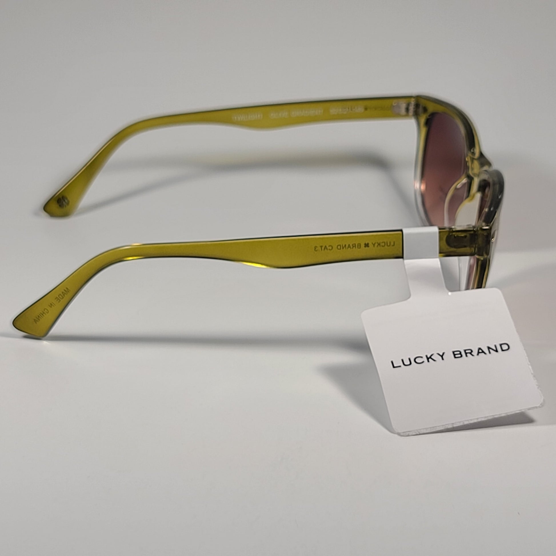 Lucky Brand Twilight Square Sunglasses Olive Gradient Frame Brown Lens 52mm - Sunglasses