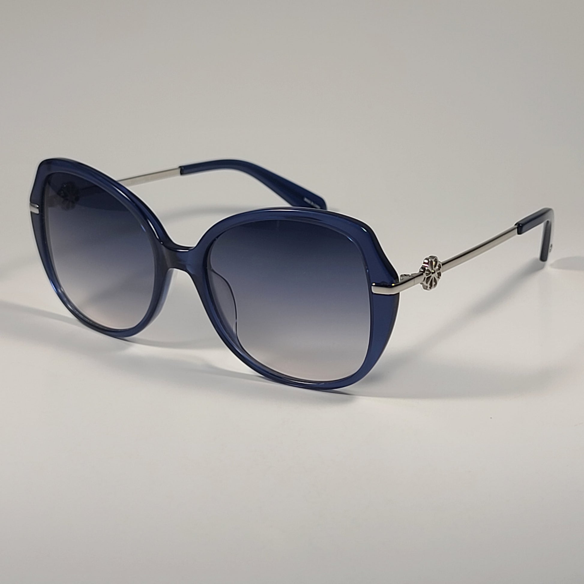 Kate Spade Taliyah/G/S PJP14 Oversize Sunglasses Blue Silver Frame Gray Gradient 57mm - Sunglasses