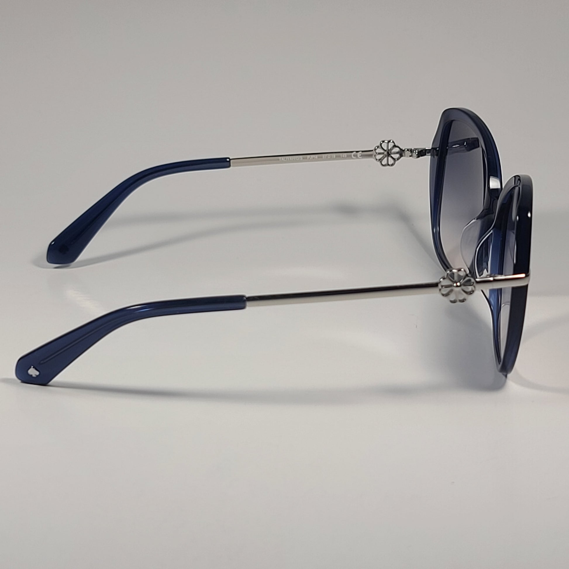 Kate Spade Taliyah/G/S PJP14 Oversize Sunglasses Blue Silver Frame Gray Gradient 57mm - Sunglasses