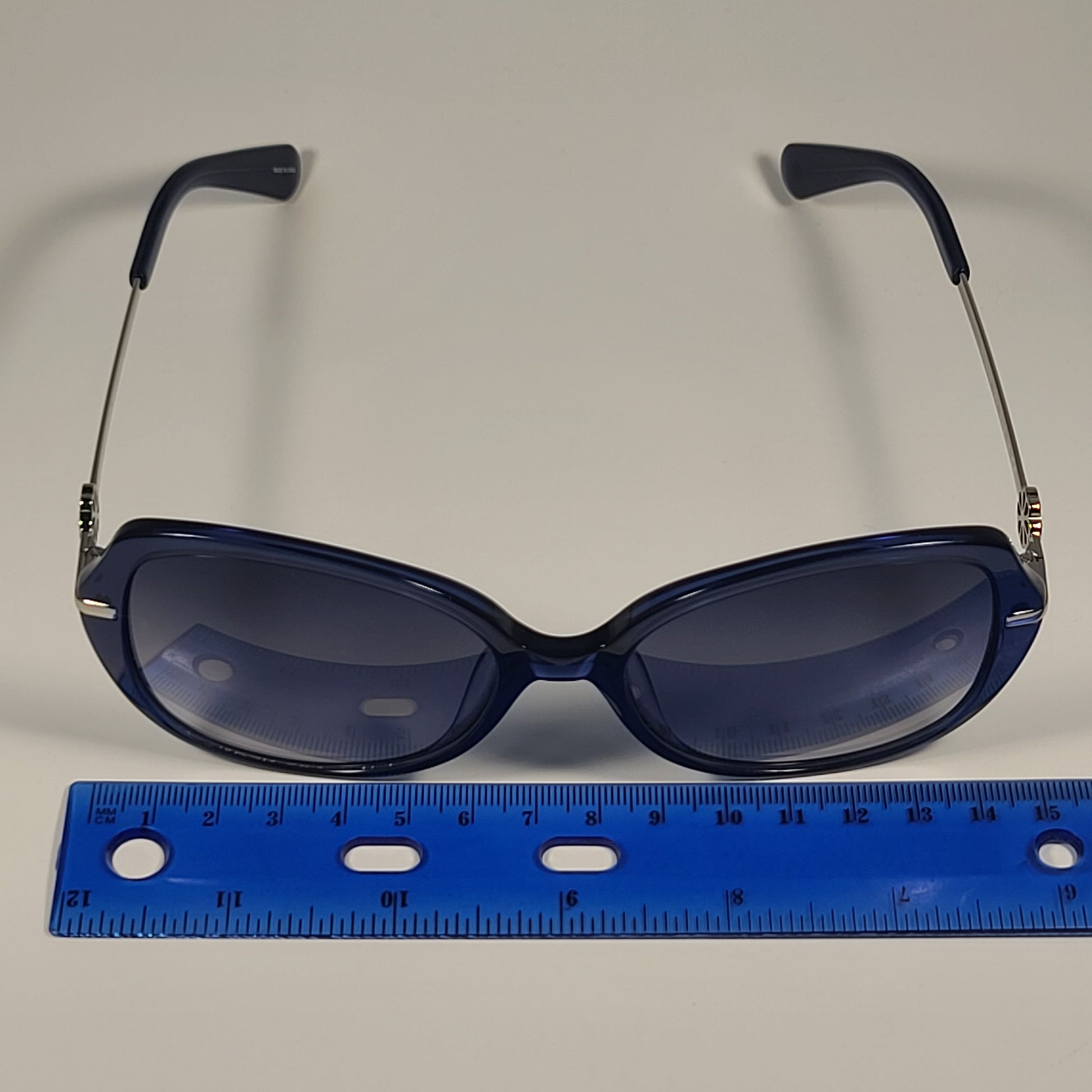 Kate Spade Taliyah/G/S PJP14 Oversize Sunglasses Blue Silver Frame Gray Gradient 57mm - Sunglasses