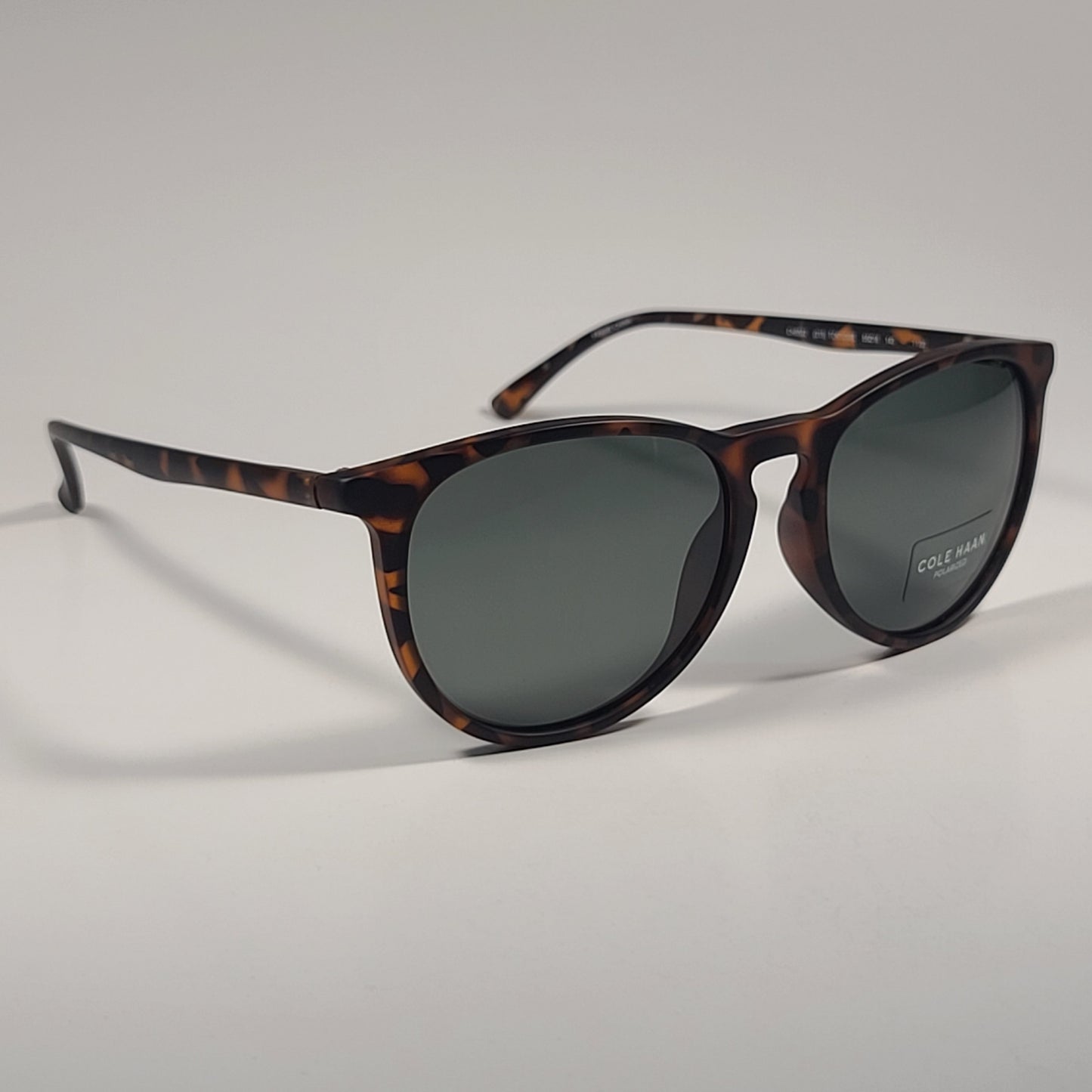 Cole Haan CH8502 215 Polarized Key Hole Sunglasses Matte Brown Tortoise Green Lens 55mm - Sunglasses