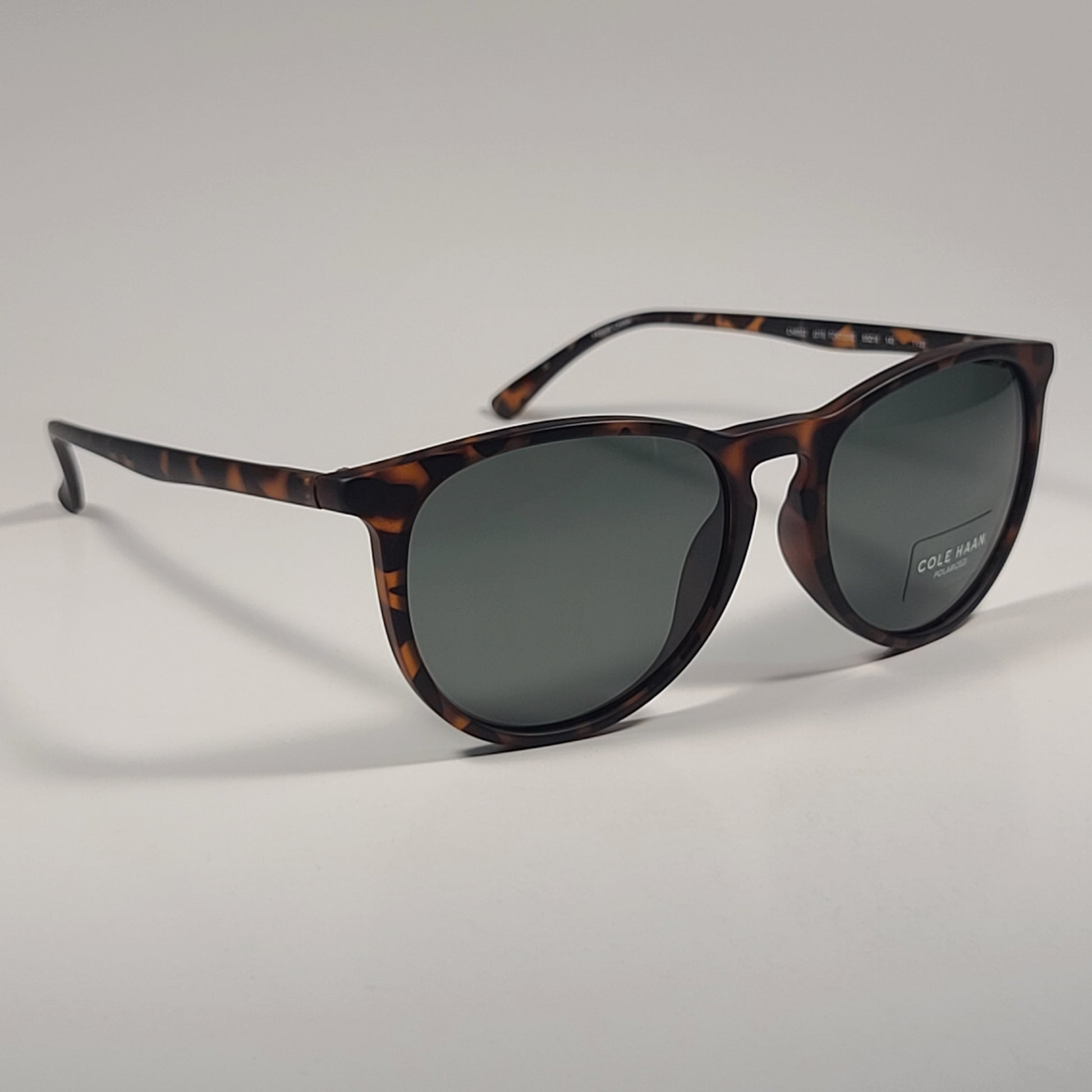 Cole Haan CH8502 215 Polarized Key Hole Sunglasses Matte Brown Tortoise Green Lens 55mm - Sunglasses