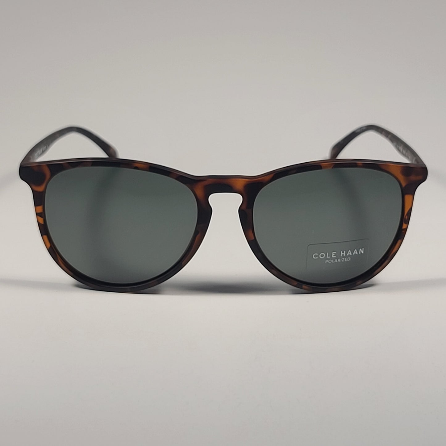 Cole Haan CH8502 215 Polarized Key Hole Sunglasses Matte Brown Tortoise Green Lens 55mm - Sunglasses