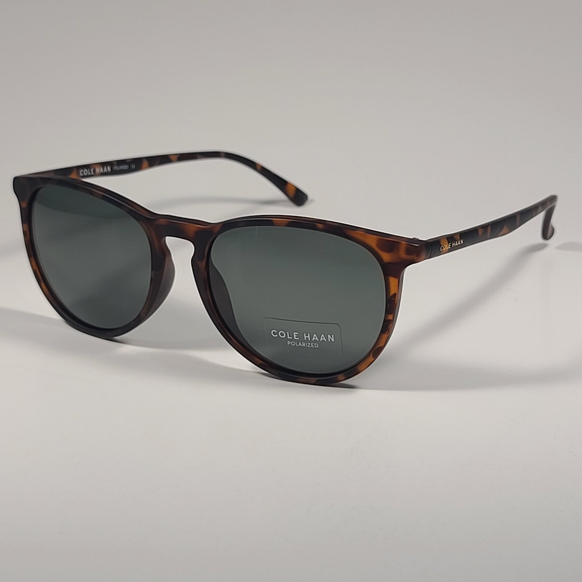 Cole Haan CH8502 215 Polarized Key Hole Sunglasses Matte Brown Tortoise Green Lens 55mm - Sunglasses