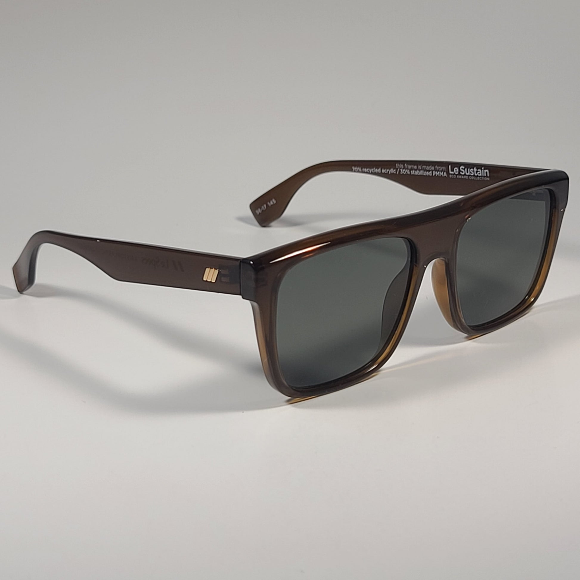 Le Specs Le Sustain Aristoplastic Shield Sunglasses Pecan Brown Frame / Green Lens LSU2229559 56mm - Sunglasses