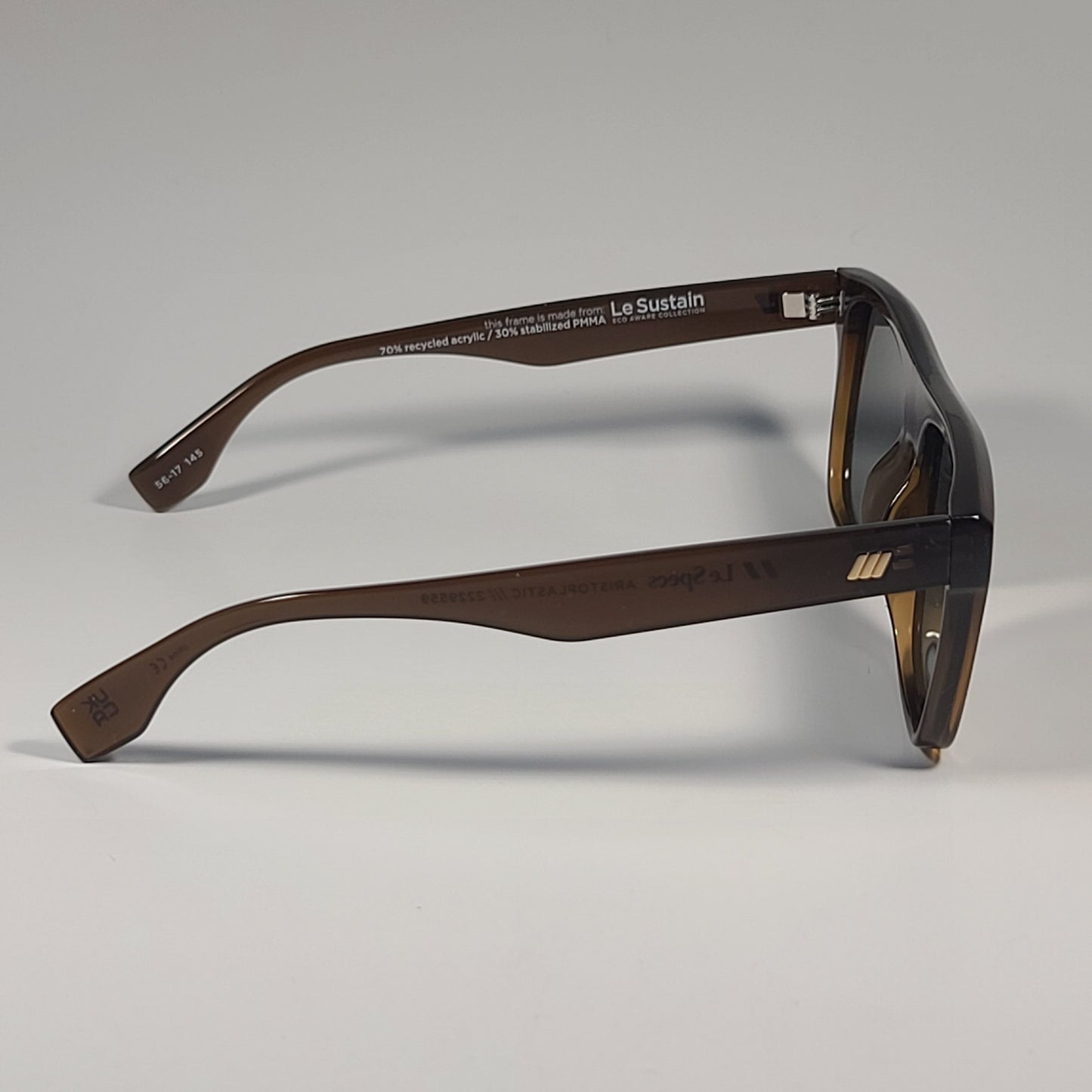 Le Specs Le Sustain Aristoplastic Shield Sunglasses Pecan Brown Frame / Green Lens LSU2229559 56mm - Sunglasses