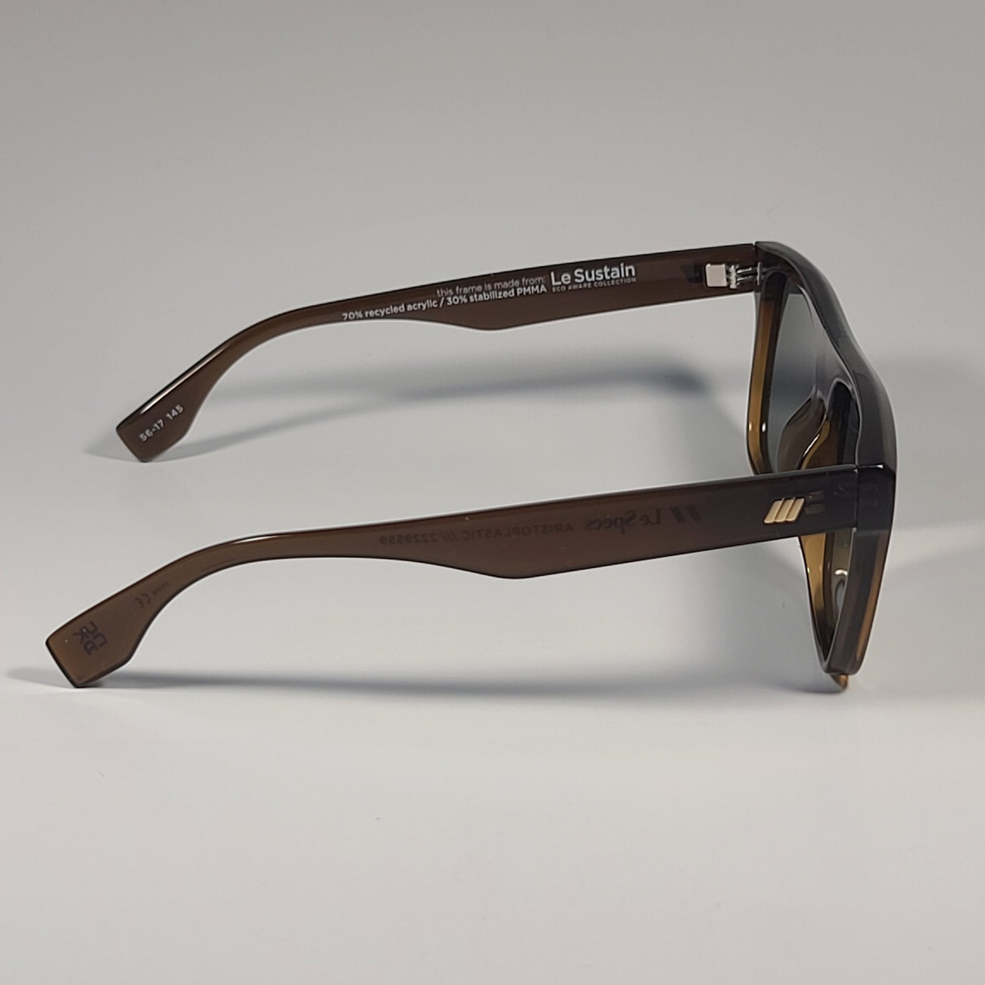 Le Specs Le Sustain Aristoplastic Shield Sunglasses Pecan Brown Frame / Green Lens LSU2229559 56mm - Sunglasses