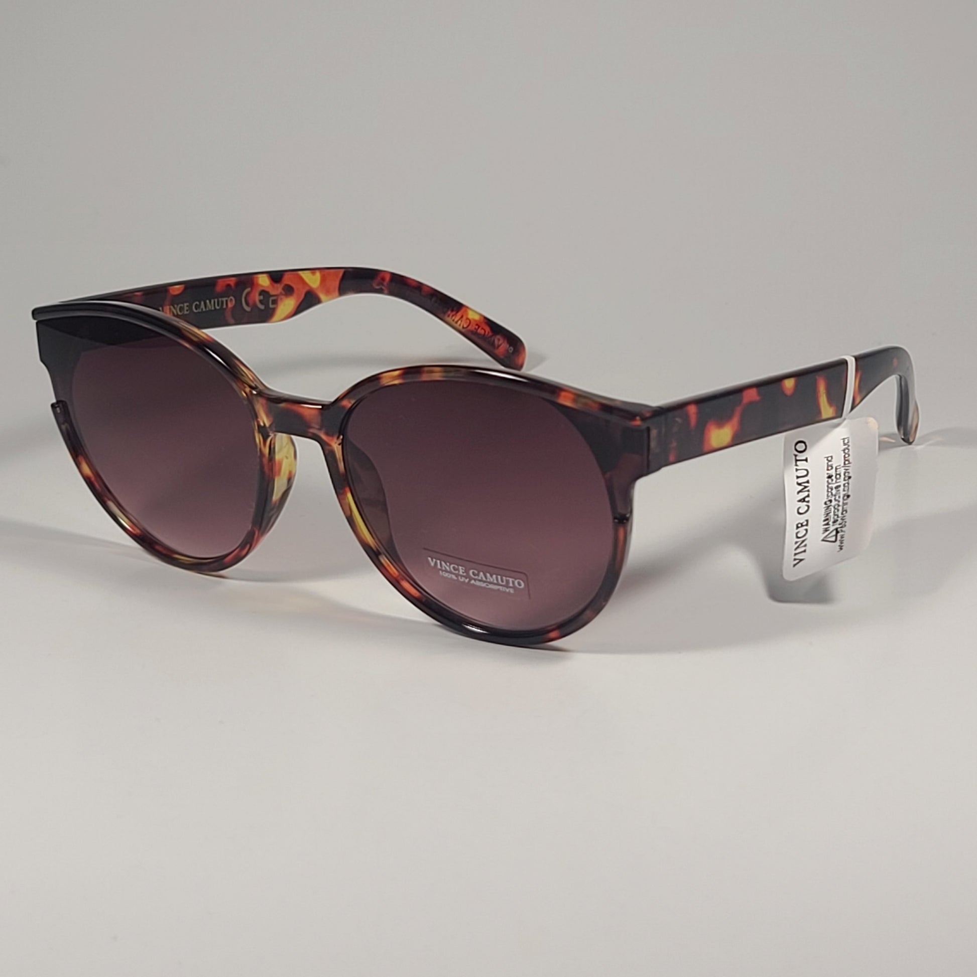 Vince Camuto VC1061 TS Round Sunglasses Brown Tortoise Frame Brown Gradient Lens - Sunglasses