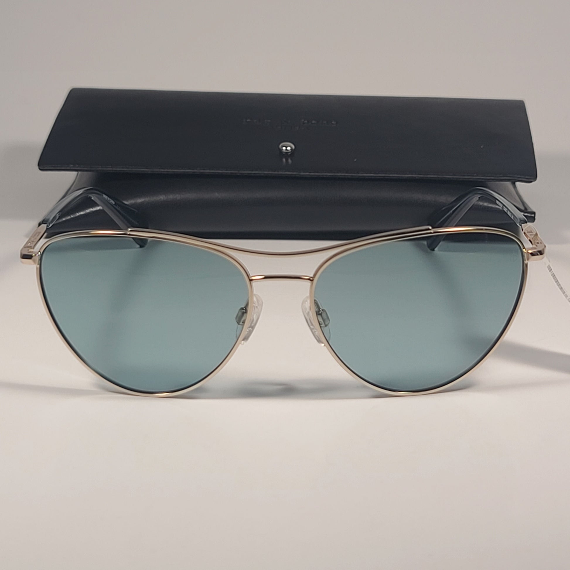 RAG & BONE RNB1065/G/S OGAQT Pilot Sunglasses Gold Frame Teal Solid Lens - Sunglasses